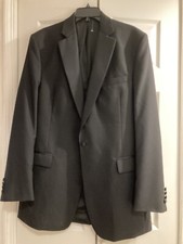 JOS A BANK Men's Black All weather Wool Tuxedo Tux Jacket Evening Coat 44X