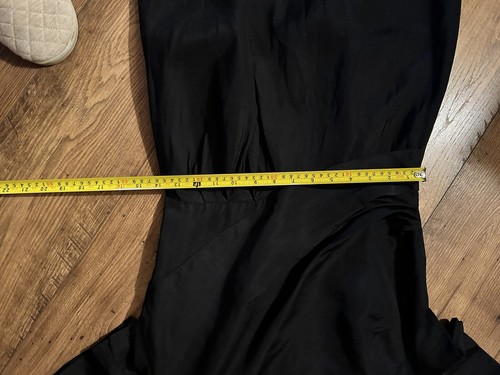 Vintage Beautiful Black Shantung Silk Perfect Holiday Dress Union Made XS/SM EUC - Picture 7 of 11