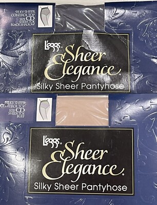 2 x L eggs Sheer Elegance Silky Sheer Control Top Pantyhose, CD, 2 Colors, NEW
