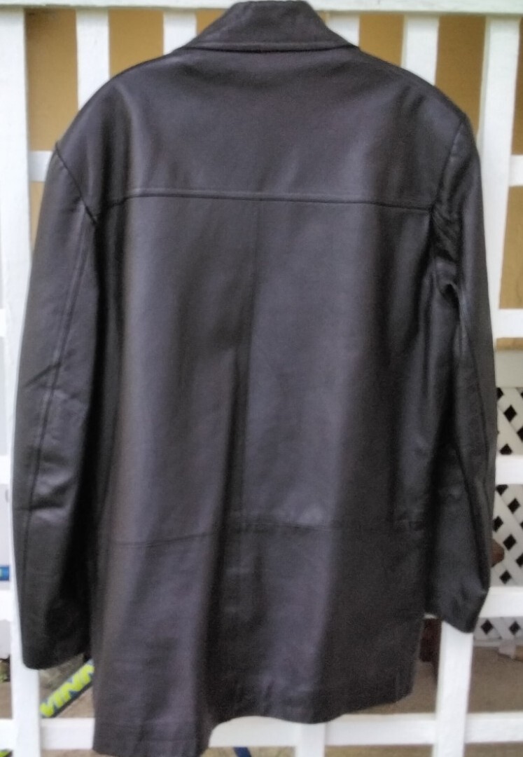 Vintage Cooper Leather Jacket Car Coat Zip In Quilt Mens Black Medium