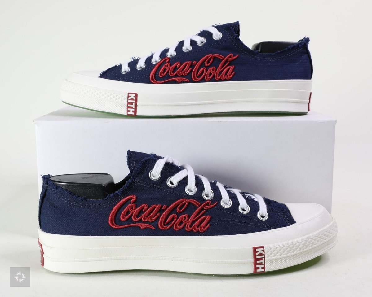 Converse Kith Coca-Cola Chuck 70 Low Navy White Shoes Men's Size 9