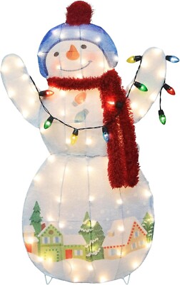 36 Inch Hallmark Christmas Snowtop Lodge Snowman Holiday Outdoor LED Yard Decor