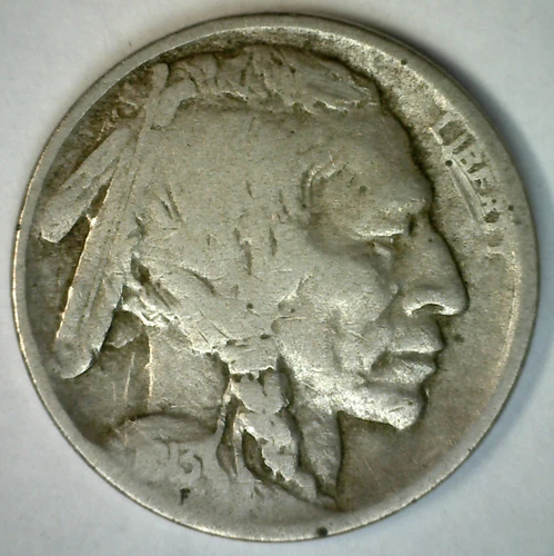 1913 D Type II Buffalo Nickel 5c US Type Coin Five Cents Bison Indian Head Good