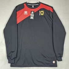 Milton Keynes MK Dons Sweatshirt Mens 4XL Black Soccer Training Errea Pullover