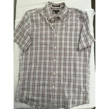 Eddie Bauer Men's Wrinkle-Free Classic Fit Plaid Button-Down Shirt Size M