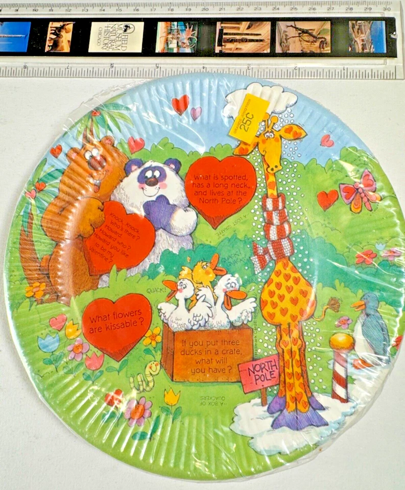 PLATOS DE PAPEL DE DIBUJOS ANIMADOS VINTAGE PARA NIÑOS PASTEL ACERTIJO AÑOS 70 SIN ABRIR NOS Foto 2 de 3