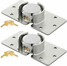 2X Heavy Duty Van Garage Shed Door Security Padlock Hasp Set Shackle Disc Lock