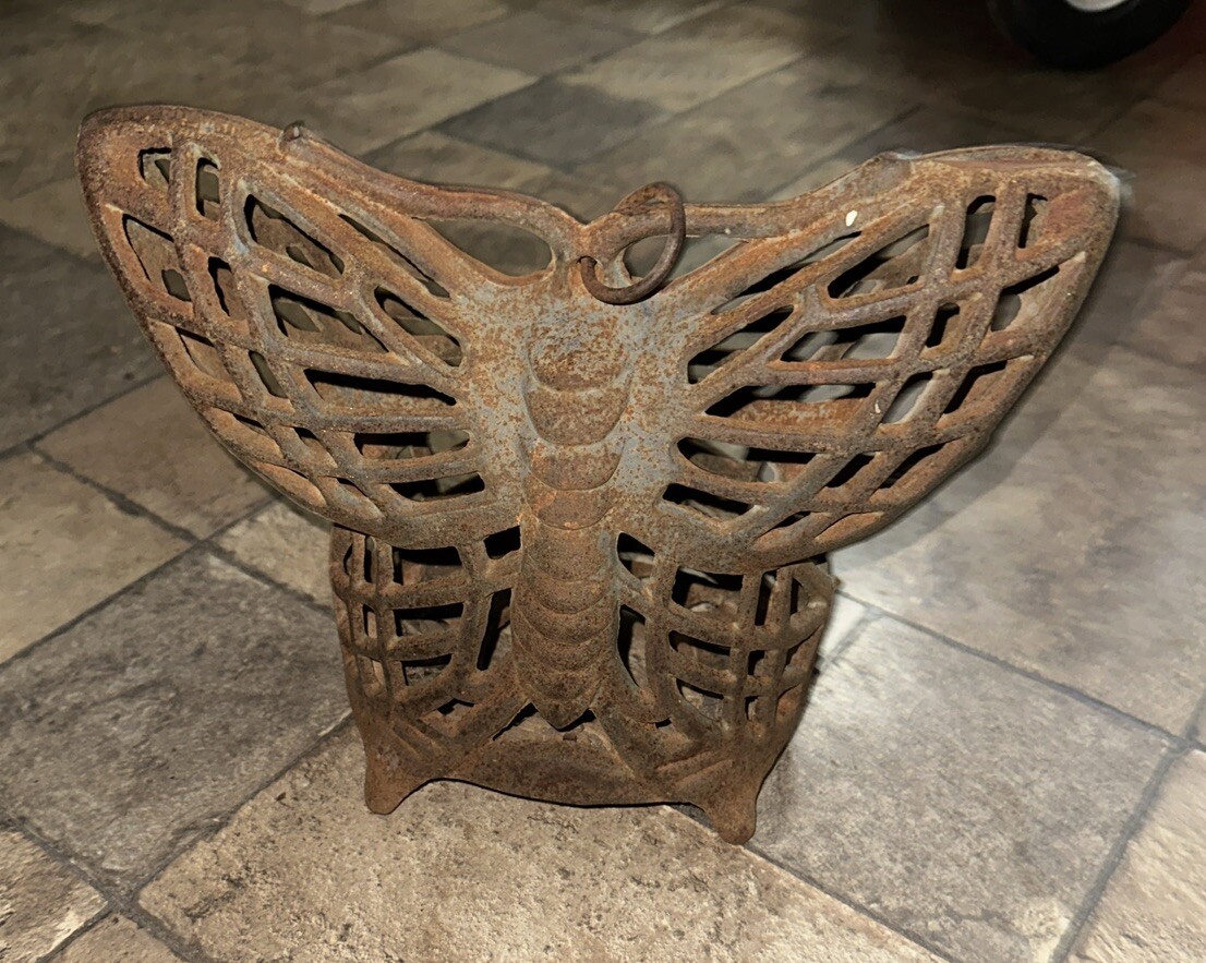 VTG 1950’s Japanese Monarch Butterfly Garden Outdoor Lantern Cast Iron