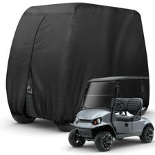 Black Golf Cart Cover Enclosure Zipper Waterproof For EZGO TXT/RXV 2 Passenger