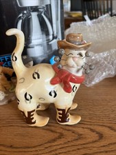 2002 Amy Lacombe TEX Cowboy Cat Figurine Annaco Creations 86060 Boots Hat