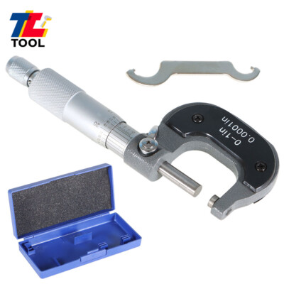0-1'' Outside Micrometer Precision Carbide Tips Machinist Tool 0.0001'' Accuracy