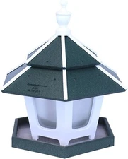 AmishToyBox.com Gazebo Bird Feeder - Deluxe Triple Compartment Post-Mount...
