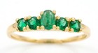 GENUINE 0.18 Cts EMERALD & LAB CREATED EMERALDS RING 10K GOLD - Free Appraisal — photo 1