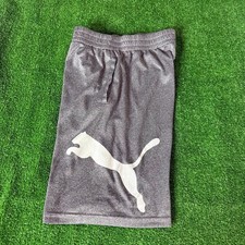 Puma Active Interlock Essential Elastic Waist Gray Shorts Youth Size L 14-16