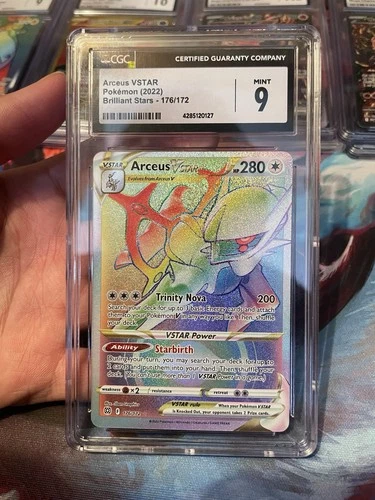 Arceus VSTAR Rainbow Holo 176/172 Brilliant Stars CGC 9 Mint Pokemon Card