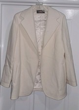 Vintage Alorna cream open-front wool Blend Blazer Jacket