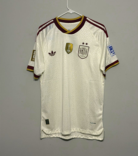 adidas Spain National Team Soccer Jersey White/Maroon/Gold Size XL