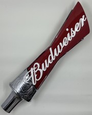 Budweiser Tap Handle Knob Red Silver Collectible Breweriana Bar Decor Man Cave 