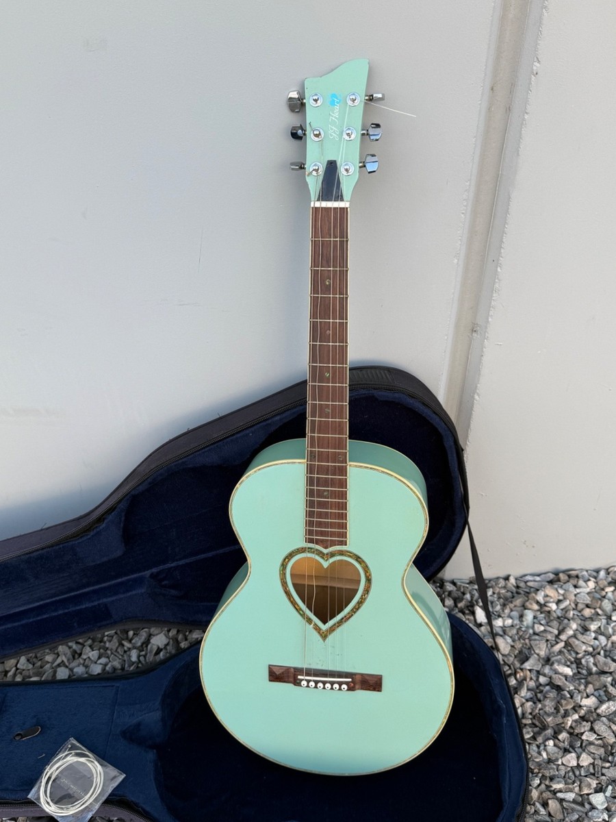 J.J. Heart JJ-HRTKIT/PBL 6 String Acoustic Guitar With Case !LOOK