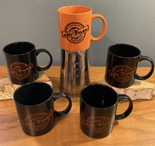 Set Of 5 Mills Fleet Farm "If Fleet Farm Doesn't have it…” Black + Orange Mugs