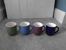 4x Jamie Oliver Colour Mugs Dark/Light Blue, Green, Purple 2007