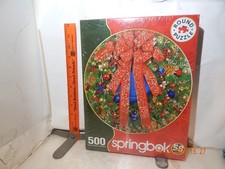 Springbok's Holiday Wreath 500 Piece Puzzle, Round Shape New Made In USA