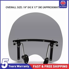 19"x17" Large Smoke Windscreen Windshield For Yamaha V Star 650 950 1100 1300