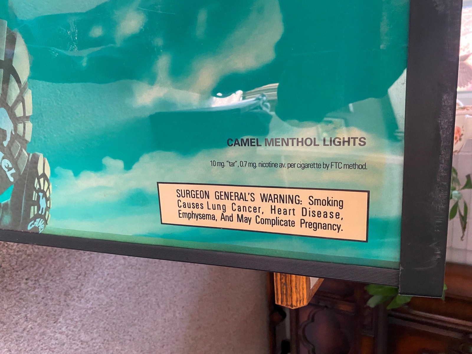 Vtg Joe Camel Double side Light up sign advertising man cave tobacciana 50x15