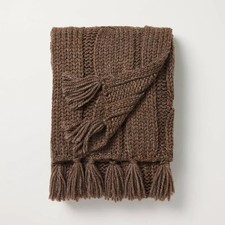 Oversized Cozy Knit Throw Blanket Brown - Hearth & Hand with Magnolia