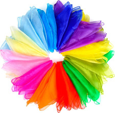 Jongliertücher Set 24 farbig für Kinder & Erwachsene, weiches Nylon, vielseitig