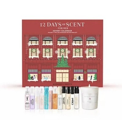 MACY'S EXCLUSIVE  13PC 12 DAYS OF SCENT FOR HER ADVENT CALENDAR PERFUME SAMPLER