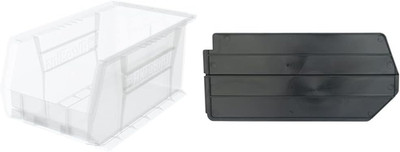 Clear Stacking Storage Bins with Dividers - 12 Containers & 6 Dividers Set