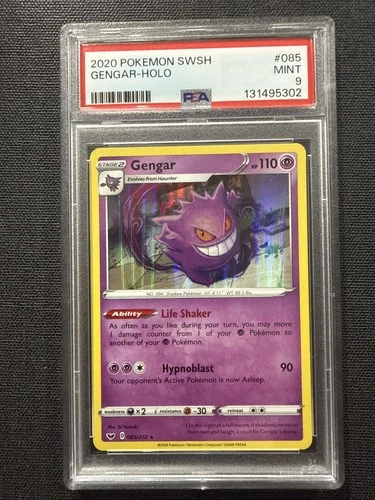 Gengar PSA 9 Holo Swsh01: Sword & Shield 085/202 Holo Rare Pokémon TCG 2020