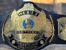 DUAL Winged Eagle Championship Wrestling Replica Title Belt Brass 2MM Adult size