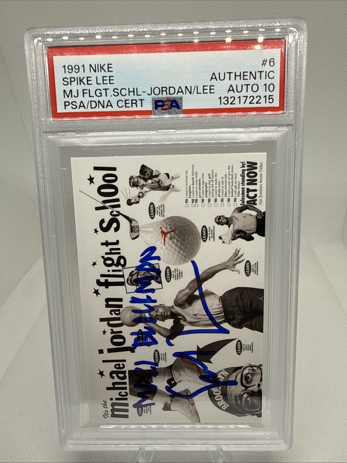 1991 Nike Michael Jordan / Mars Blackmon - Spike Lee Auto PSA 10 view 2