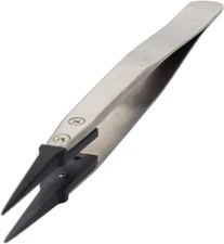 Utoolmart ESD-259A Precision Anti-Static Carbon Fiber Tweezers ESD-259A, 1pcs 