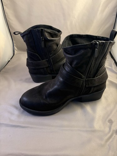 Torrid Women Boots 9W Black PU Leather Leather Biker Moto Ankle Bootie Shoes - Picture 7 of 12
