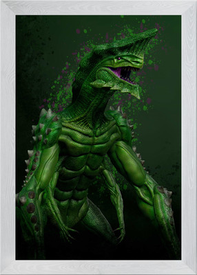 Grünes Monster Kreatur Gerahmtes Wandbild Poster Leinwanddruck Bild