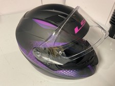 Casco de moto LS2 mediano para mujer Lux Stream EVO cara completa rosa negro