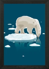 bear polar, Framed Wall Art Poster Canvas Print Picture
