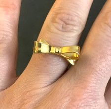 Kate Spade New York Gold Tone Bow Ring Approx Size 5.5 Love Notes Skinny Mini!