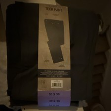 Weatherproof Men's Straight Fit Tech Pant Gray Flex Waist Zip Pockets