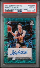 2024 PANINI DONRUSS OPTIC RETRO SERIES SIGNATURES JOHN STOCKTON 6/25 PSA 10 AUTO