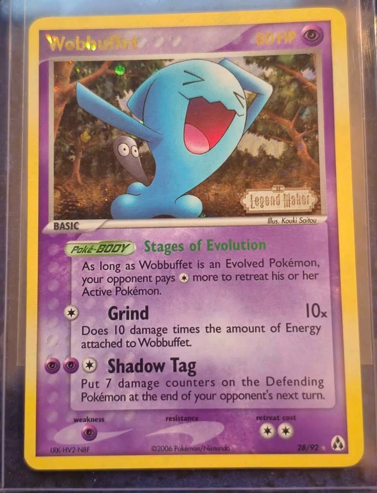 Pokemon Wobbuffet 28/92 Legend Maker Reverse Holo Stamped