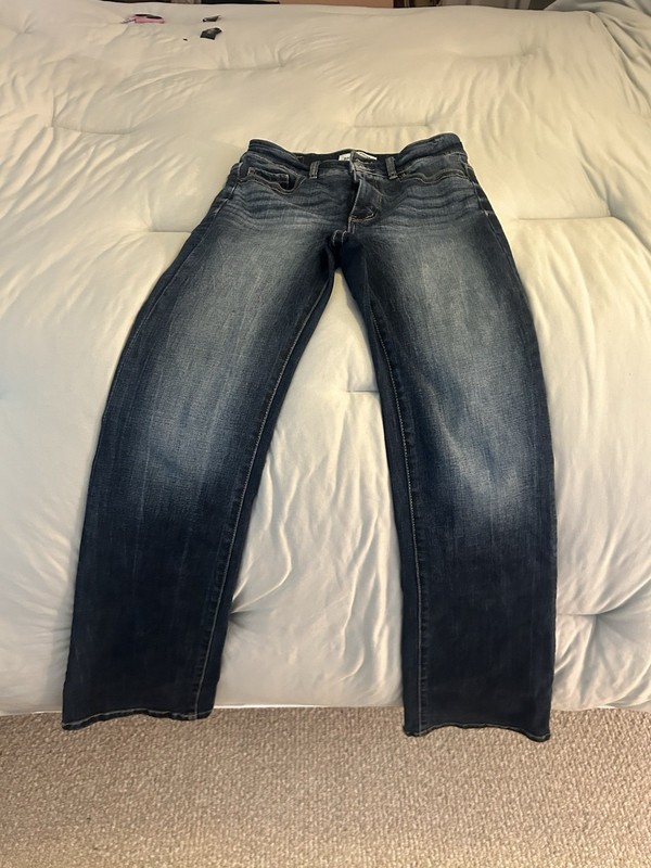 BKE Jeans Parker High Rise Ankle Skinny Distressed Womens Size 26 Preowned Blue