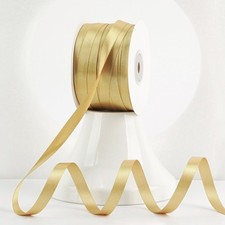 Gold Ribbon 3/8 Inch Lux Double Sided Satin 100 Yards Roll Gift Wrapping Party