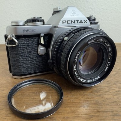 Pentax ME Vintage 35mm Film SLR Camera Pentax 50mm f1.7 Lens Tested & Working
