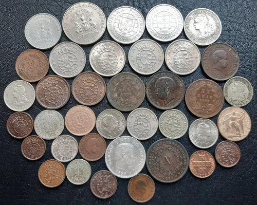 WORLD COINS Lot Portuguese Coins Ex Colonies Silver Copper Nickel GreatCondition