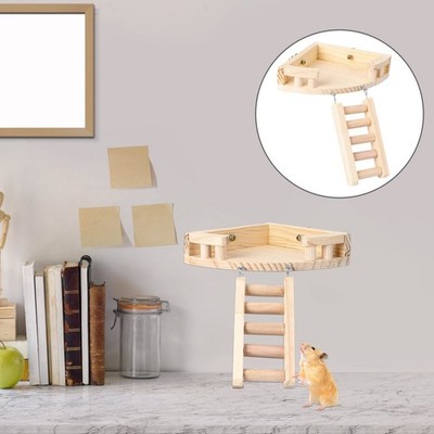 1pc Hamster Kletterleiter Mini Holzleiter Haustier Hamster Spielzeug (Beige)