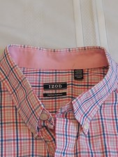 IZOD Men Comfort  Performance Woven Shirt Blue Checkerd 2XL